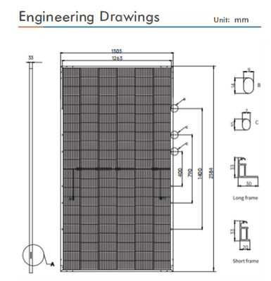 Tăng tối đa năng lượng HJT tấm module mặt trời và tế bào 2384 * 1303 * 33mm