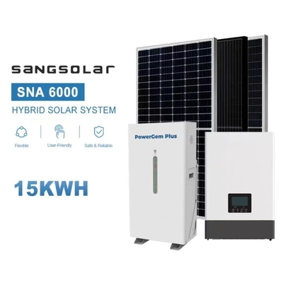 SANGSolar biến tần với 14,3kwh 15kwh 20kwh 25kwh 30kwh pin lithium hệ thống năng lượng mặt trời lai 10kw
